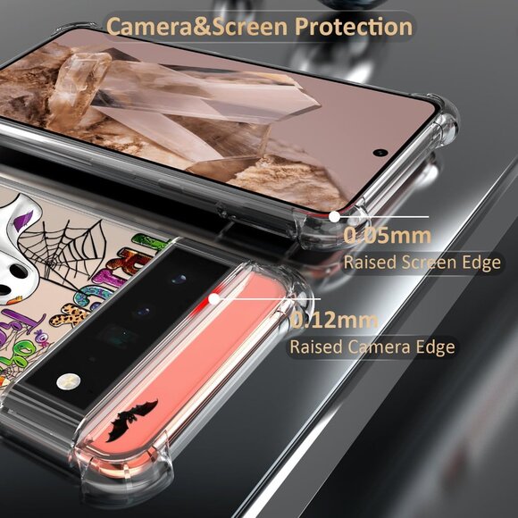 iphone 13 Mini phone Case Halloween Ghost Transparent Clear Shockproof Case - Picture 9 of 12